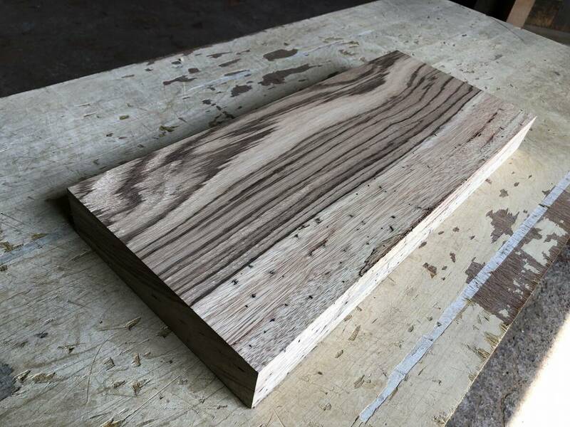 送料無料！【S673G】ゼブラウッド 517×217×52㎜ スポルテッド 乾燥材 木工 DIY 材木 天然木 無垢材《銘木すずめや》