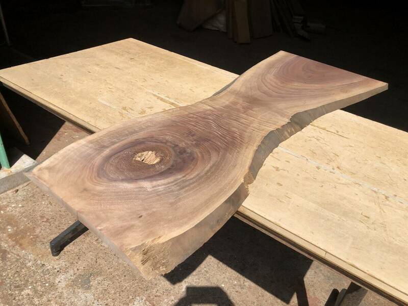 送料無料！【S710G】ウォルナット 1080～1095×～440×19㎜ 板材 乾燥材 木工 DIY 材木 天然木 無垢材《銘木すずめや》