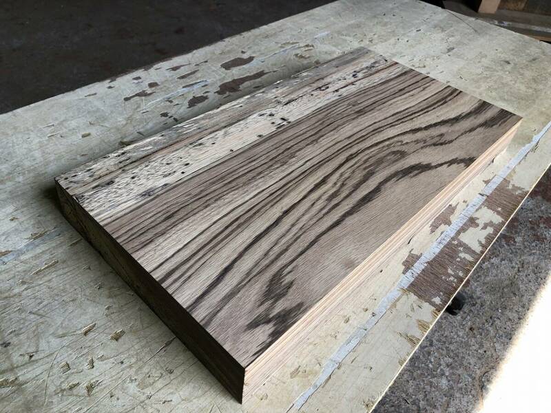 送料無料！【S677F】ゼブラウッド 515×266×54㎜ スポルテッド 乾燥材 木工 DIY 材木 天然木 無垢材《銘木すずめや》