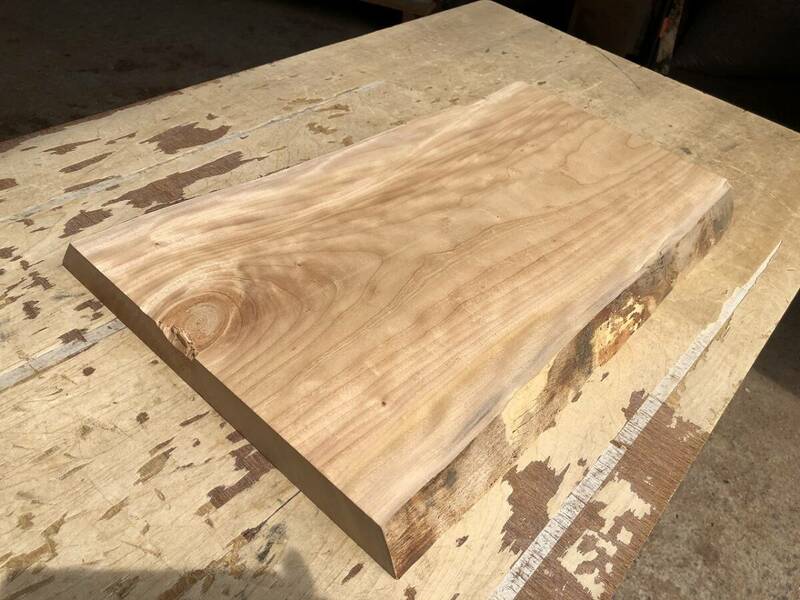 送料無料！【S764G】桜 498×～310×32㎜ 極上杢 板材 乾燥材 木工 DIY 材木 天然木 無垢材《銘木すずめや》