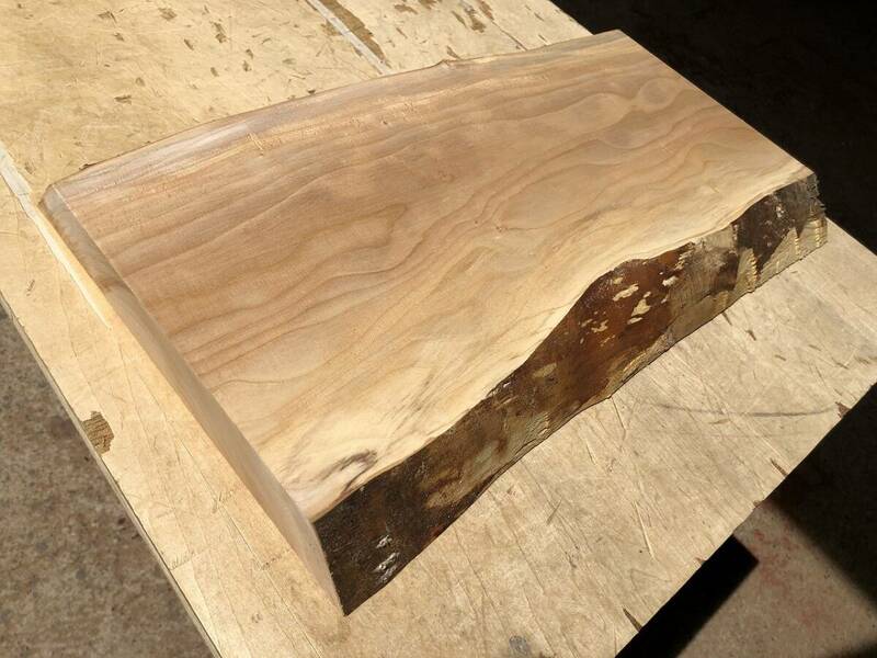 送料無料！【S876H】桜 485×～280×36㎜ 極上杢 サクラ 乾燥材 木工 DIY 材木 天然木 無垢材《銘木すずめや》