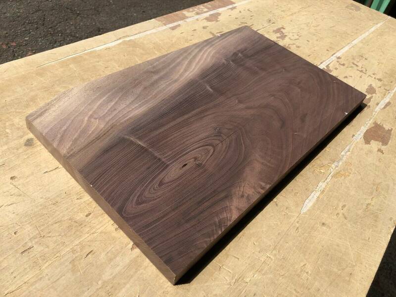 送料無料！【S895H】ウォルナット 482×283×22㎜ 極上杢 板材 乾燥材 木工 DIY 材木 天然木 無垢材《銘木すずめや》