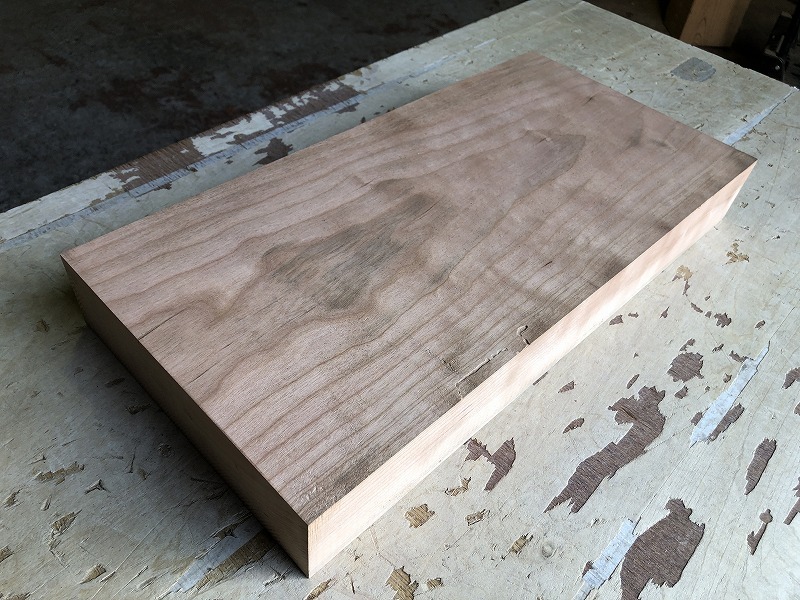 送料無料！【S435E】チェリー 458×222×60㎜ 乾燥材 木工 DIY 材木 天然木 無垢材《銘木すずめや》