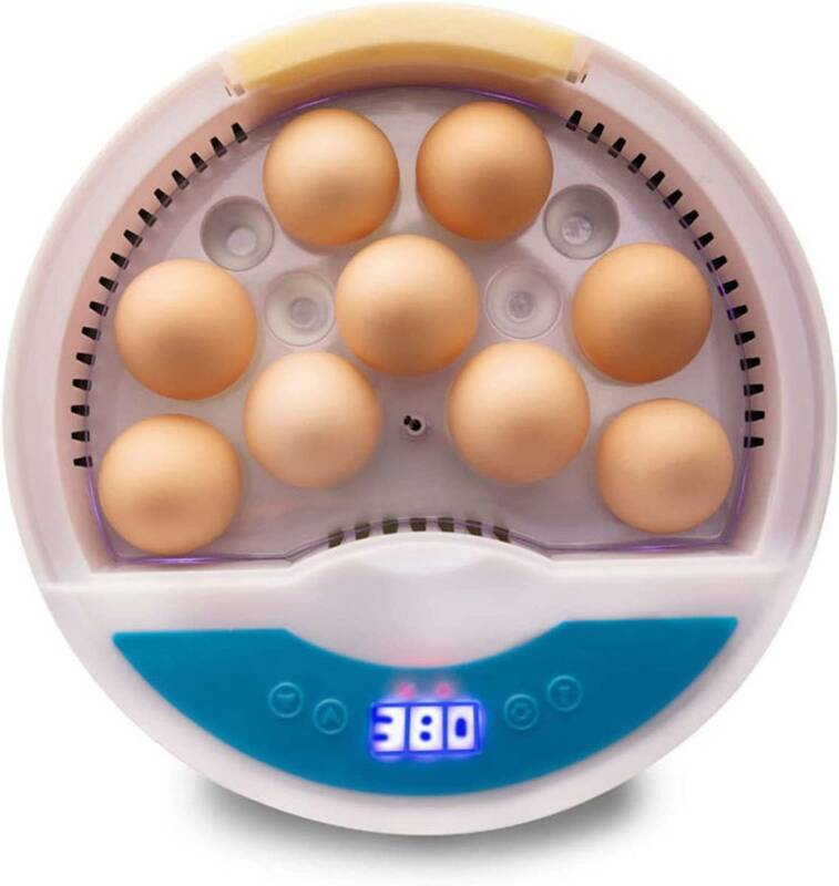 自動孵卵器 インキュベーター 入卵9個 鳥類専用孵卵器 検卵ライト内蔵 孵化器 鶏卵 アヒル 子供教育用 自動温度制御 湿度保持