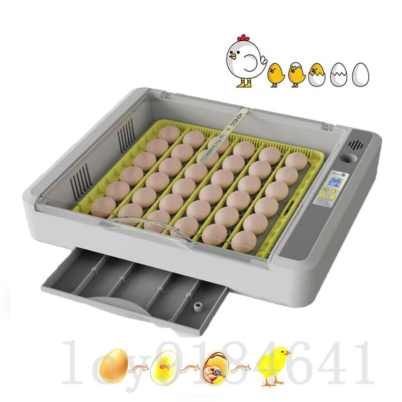 自動孵卵器 検卵ライト内蔵 自動転卵式 転卵式孵化器 大型インキュベーター 36個 LED冷光付き 自動温度調節 デジタル表示 鶏卵 家庭用