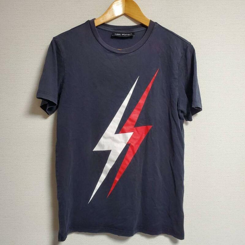 ニールバレット Tシャツ 半袖 カットソー イナズマ プリント スリムフィット