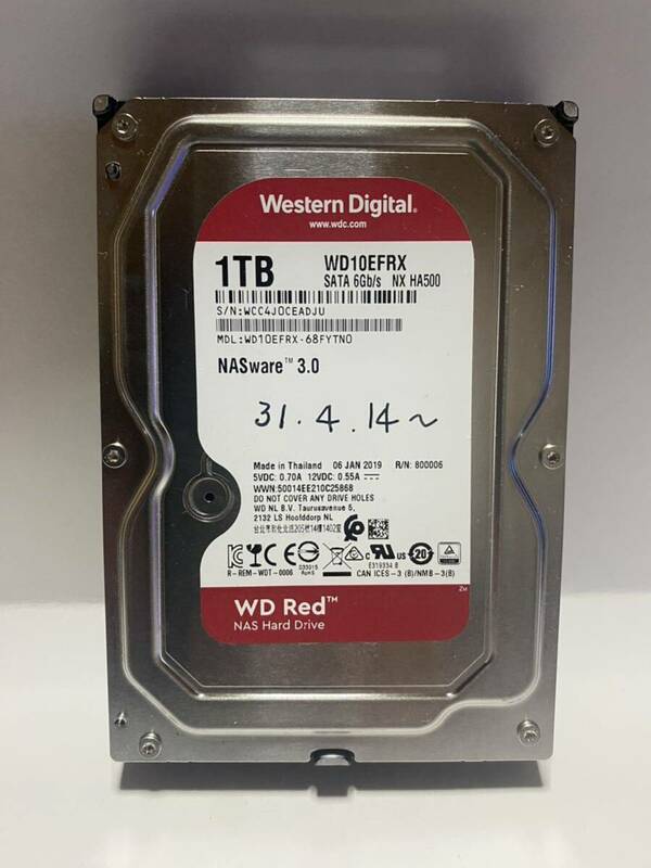 【中古】Western Digital WD Red Plus NASハードディスクドライブ3.5インチ 1TB WD10EFRX
