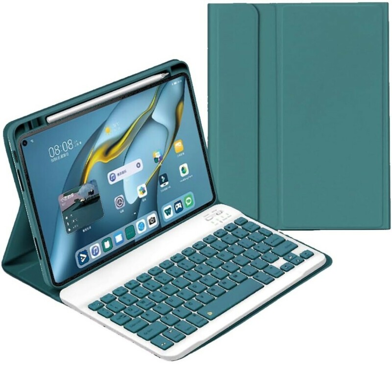 0604u1629　軽量 iPad 10.2 ケース キーボード付 iPad7 iPad8 iPad 9 キーボード カバー 分離式 iPad 第9世代/8世代 /7世代 深緑