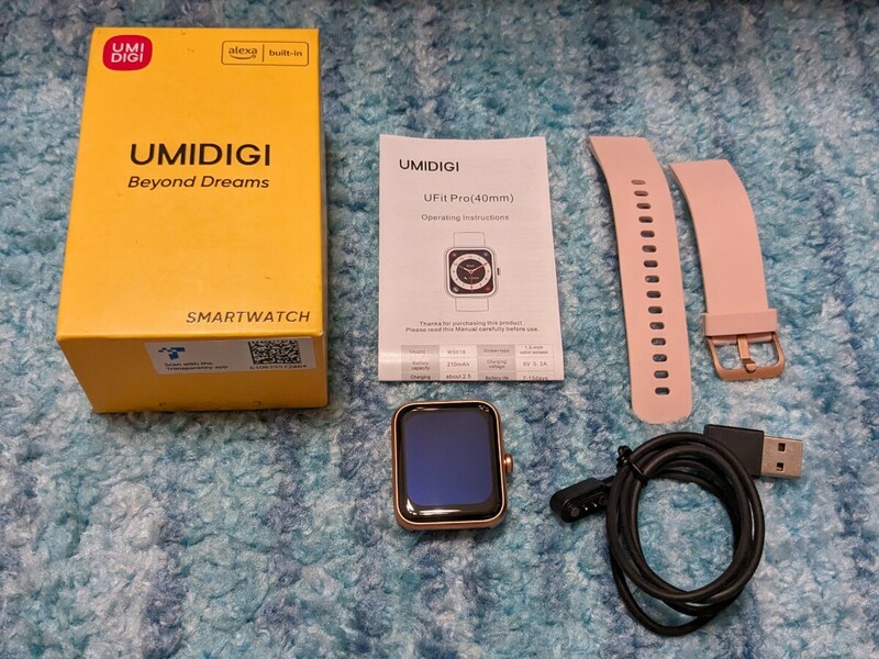 0604u1744　スマートウォッチAlexa対応/iPhone/Android対応/ 活動量計5ATM防水 UMIDIGI UFit Pro(40mm) 1.5インチ大画面 睡眠管理