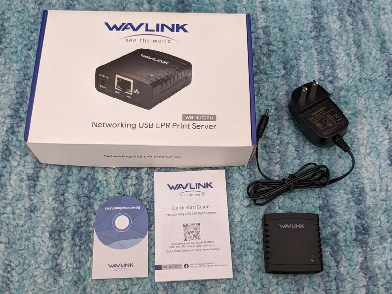0604u2012　WAVLINK USB 2.0ネットワーク プリントサーバー USBプリンタ用 LANプリント共有サーバー LPRプリントWN-NU72P11