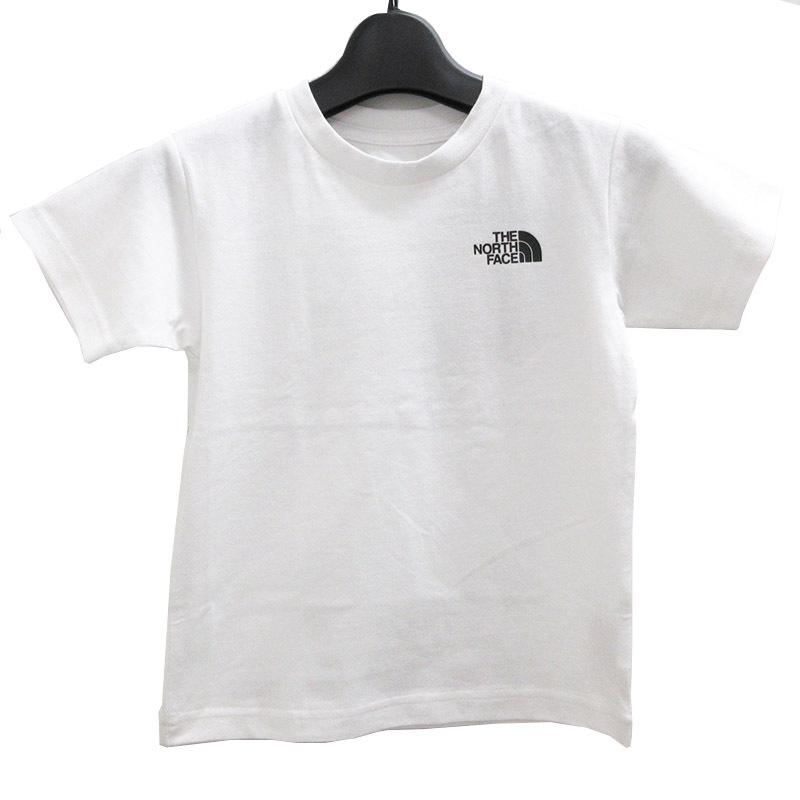 ザノースフェイス Tシャツ 半袖 クルーネック ホワイト ブラック サイズ 110 105-115cm キッズ 子供 NTJ32333 未使用 古着 THE NORTH FACE