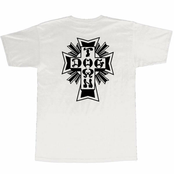 Dogtown Skateboards (ドッグタウン) Tシャツ Cross Logo T-Shirt White ホワイト (L) スケボー SKATE SK8 スケートボード HARD CORE PUNK