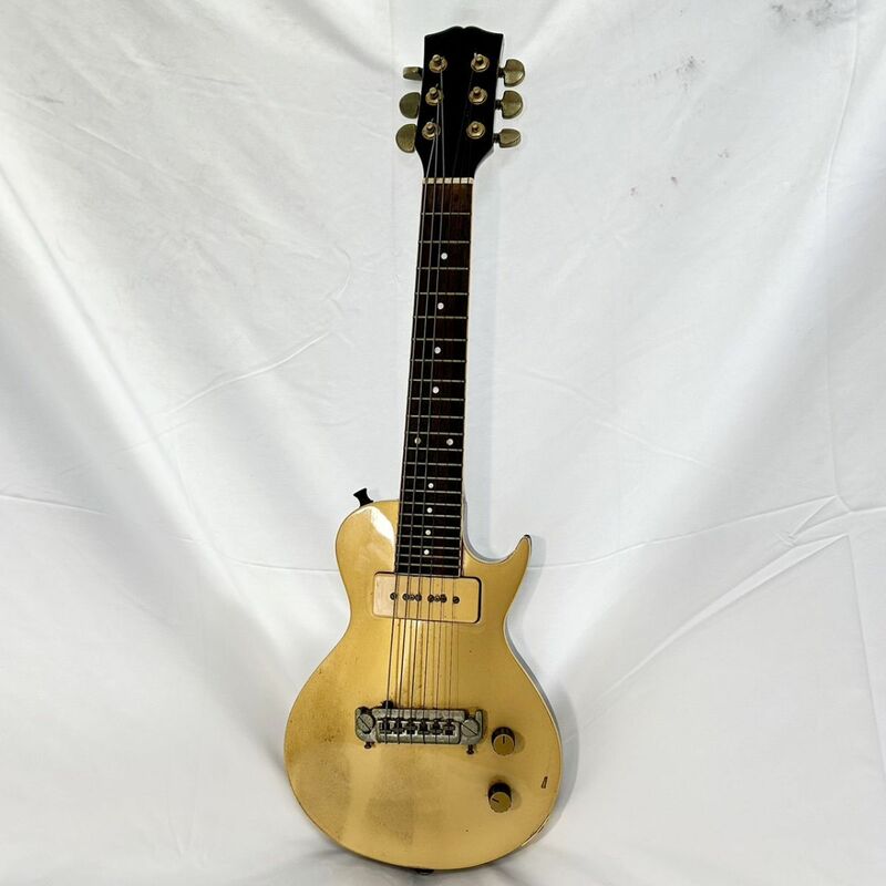 希少 CAMEL キャメル 6弦 ミニギター ミニレスポール エレキギター ゴールドトップ 弦楽器 レスポール 全長72cm 音出し確認済み