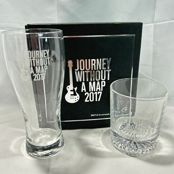 希少 GLAY TAKURO 「journey without a map」2017 限定生産 ／オリジナル グラス セット シリアルナンバー入り ビールグラス・ロックグラス