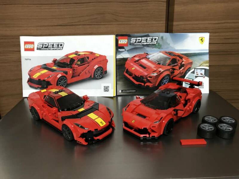 中古 レゴ LEGO スピードチャンピオン フェラーリ 812 Competizione 76914 フェラーリ F8 トリビュート 76895 2台セット オマケ付
