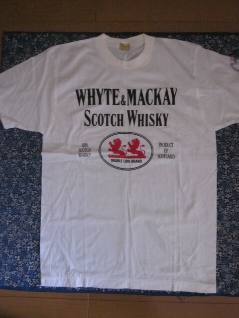 レア非売品*WHYTE&MACKAYスコッチウイスキー*DOUBLE LION BRAND*赤いライオンLION*BigサイズTシャツ*Cool*Scotland*ゆうパケット送料無料