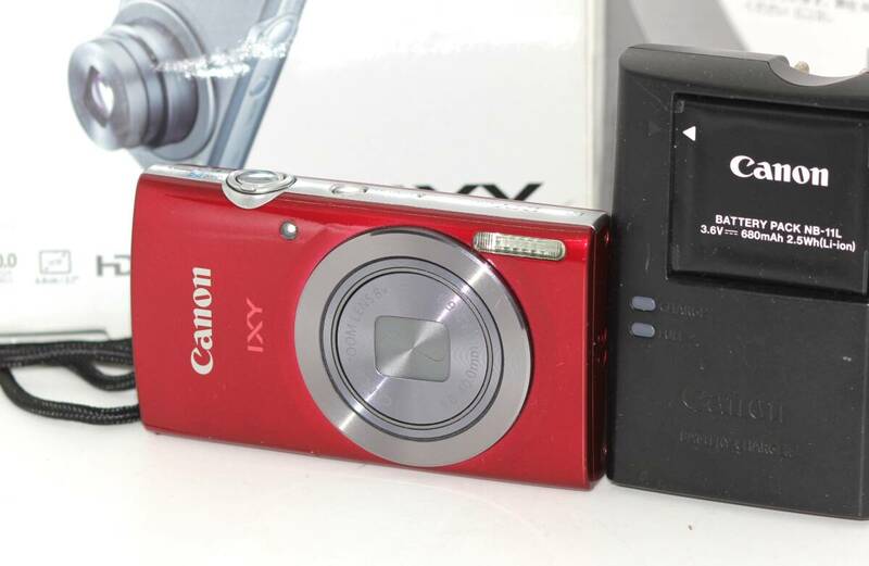 ★極上品★ CANON キヤノン IXY 150 レッド コンパクトデジタルカメラ 元箱付 #C499
