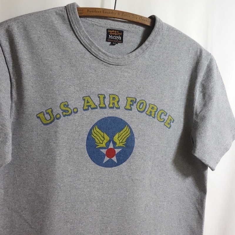 【THE REAL McCOY'S U.S.AIR FORCE S/S Tシャツ 40（L）】グレー 染み込み ザ リアル マッコイズ