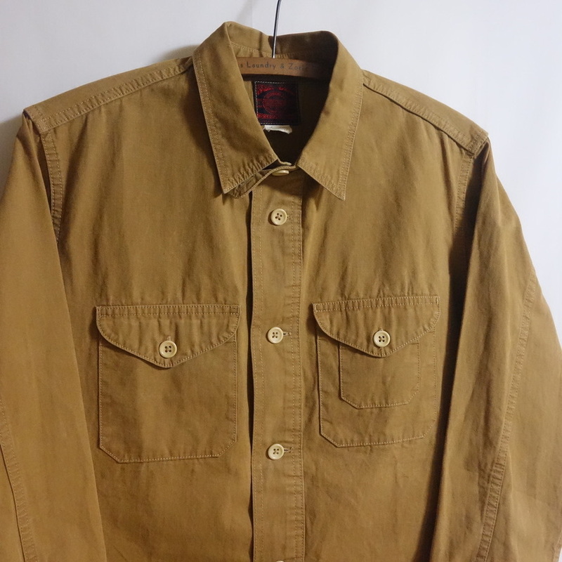 【WORKERS K&T ワーカーズ クルーザーシャツ 16.5】Cruiser Shirt Brown 6.2oz COTTON POPLIN