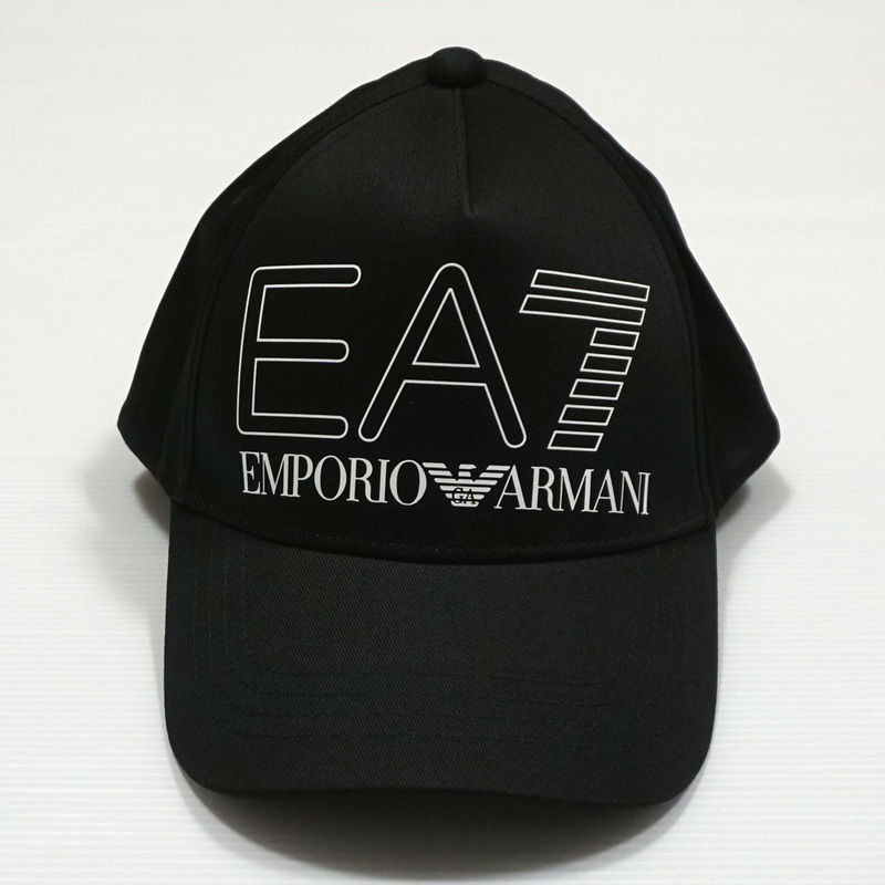 新品・本物 EMPORIO ARMANI EA7 エンポリオ アルマーニ キャップ 帽子 メンズ 240142 4R102 42520 ブラック×ホワイトロゴ フリー