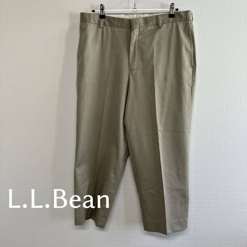 L.L.Bean チノパン メンズ ウエスト91/また下64cm サイズ36 綿100％ ベージュ エルエルビーン メンズパンツ 程度良好品