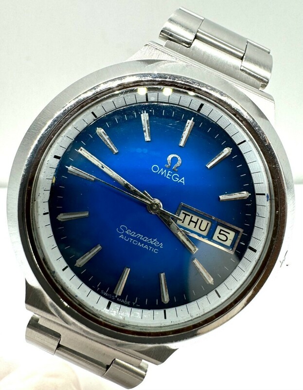 腕時計 OMEGA Seamaster シーマスター 166.0216.2 cal.1020ブルーグラデーション デイデイト メンズ