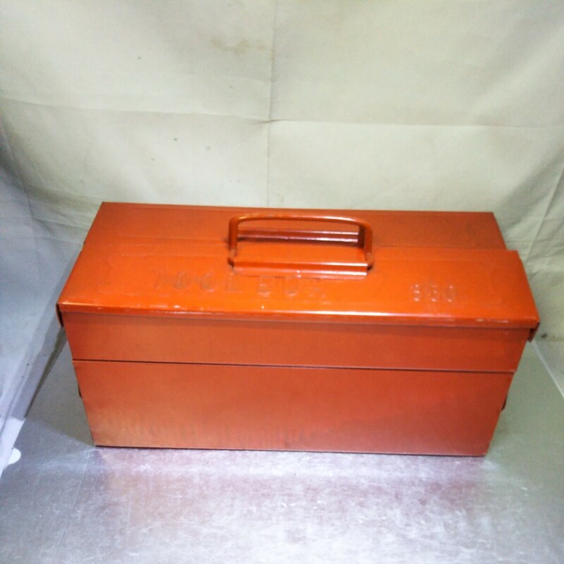 送料無料(３M996)ツールボックス レトロ 工具箱 ビンテージ 道具箱 アンティーク TOOL BOX 350 汚れ錆あり 中古品 コレクション