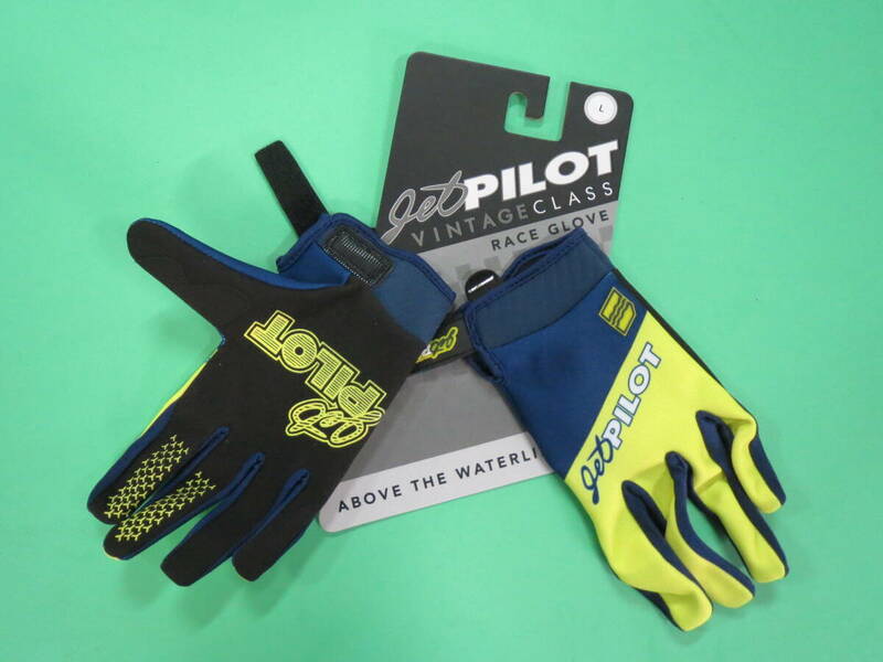 ★☆ JETPILOT Vintage Race Glove ヴィンテージレースグローブ Navy/Yellow Lサイズ 新品 ★☆