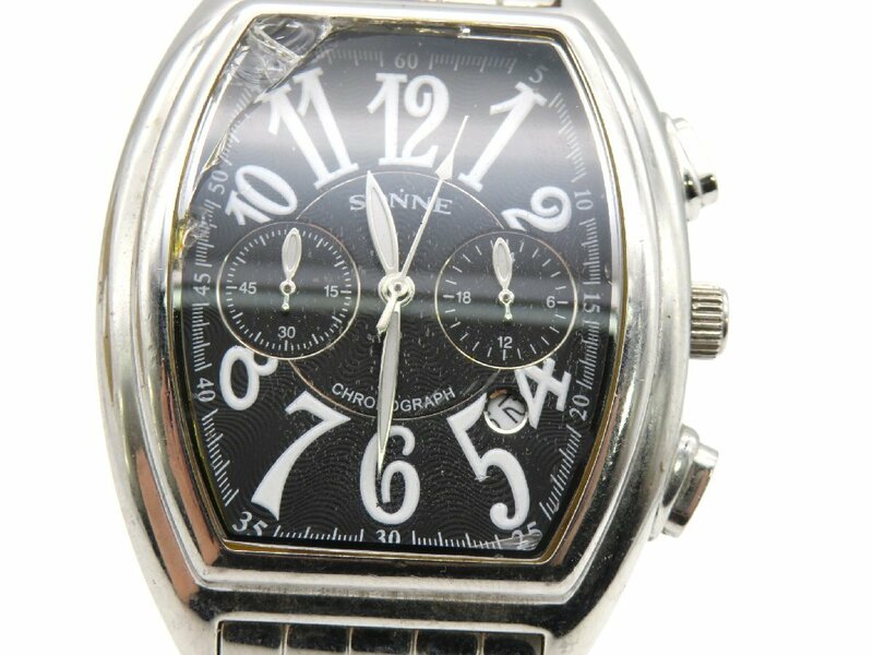 1円■ジャンク■ ゾンネ ブラック クオーツ ユニセックス 腕時計 M05810