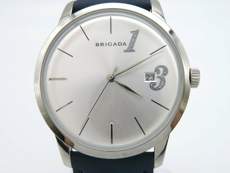 1円◆稼働◆ BRIGADA シルバー クオーツ メンズ 腕時計 M03107