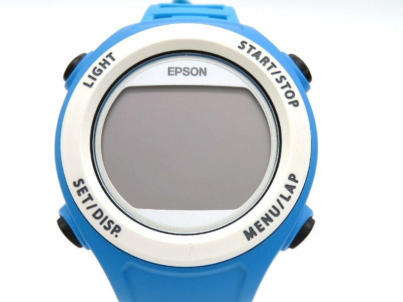 1円◆稼働◆ エプソン SF-110 デジタル 充電式 メンズ 腕時計 充電器 M12705