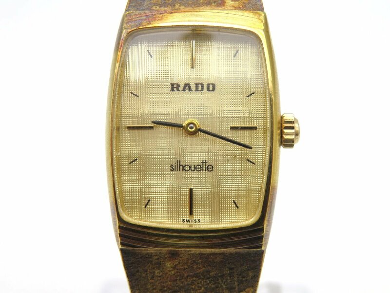 1円◆稼働◆ ラドー sihouette ゴールド 手巻き レディース 腕時計 M05307