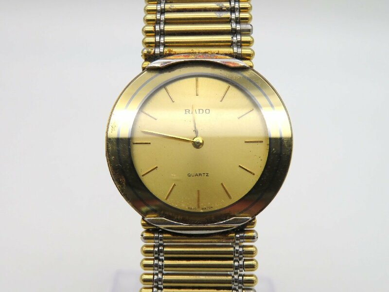 1円■ジャンク■ ラドー ゴールド クオーツ ユニセックス 腕時計 M17006