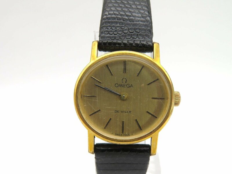 1円◆稼働◆ オメガ デヴィル ゴールド 手巻き レディース 腕時計 M16906