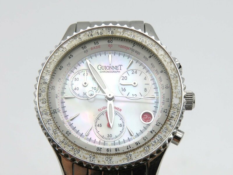 1円◆稼働◆ ギオネ シルバー クオーツ ユニセックス 腕時計 M05809
