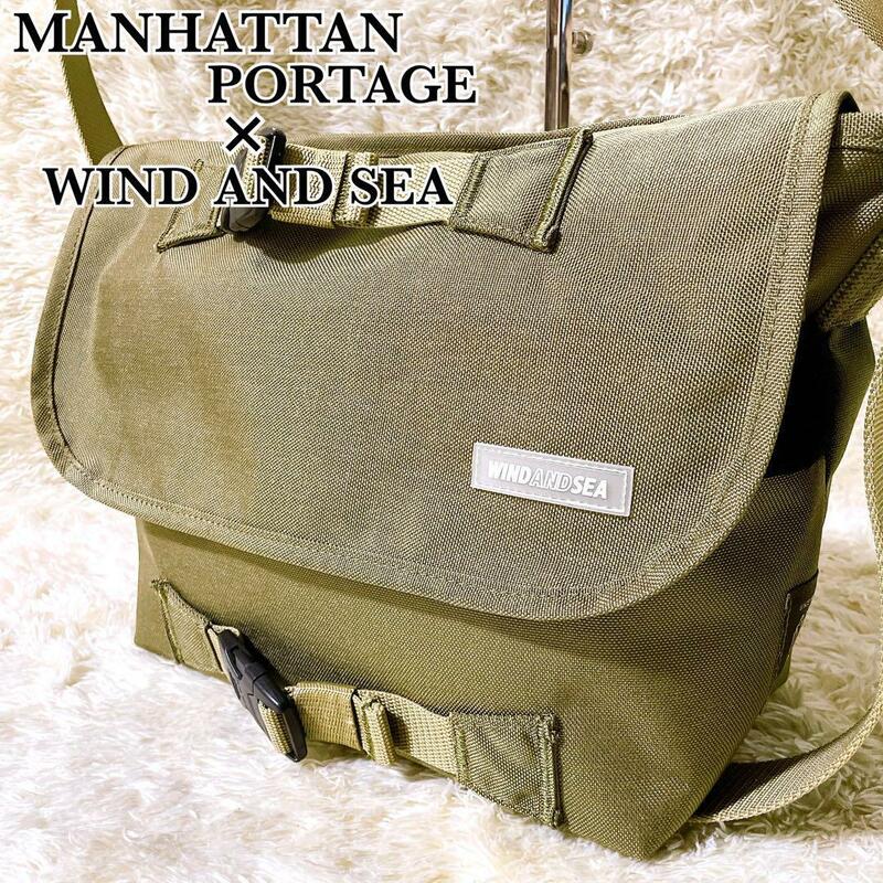 【未使用】MANHATTAN PORTAGE WIND AND SEA マンハッタンポーテージ ウィンダンシー メッセンジャーバッグM オリーブ