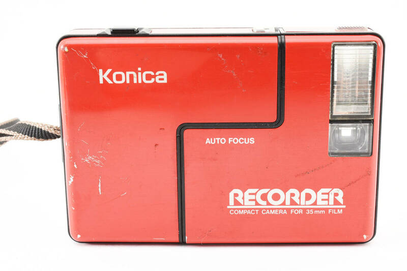 【大人気カラー★】コニカ Konica AUTO FOCUS RECORDER HEXANON 24mm F4 レコーダー フィルムカメラ レッド 赤 #M10455