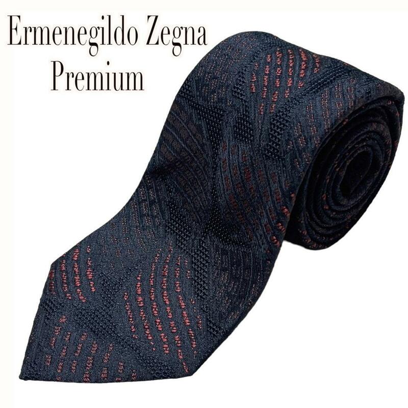 【イタリア製】エルメネジルド ゼニア ネクタイ プレミアムライン ブラック Ermenegildo Zegna