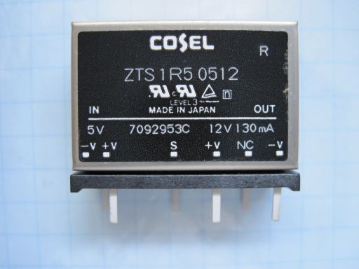 B0001-1　COSEL　コーセル　DC-DCコンバータ　ZTS1R50512　入力電圧5V　出力12V 0.13A　未使用品ですが長期保存品　1個