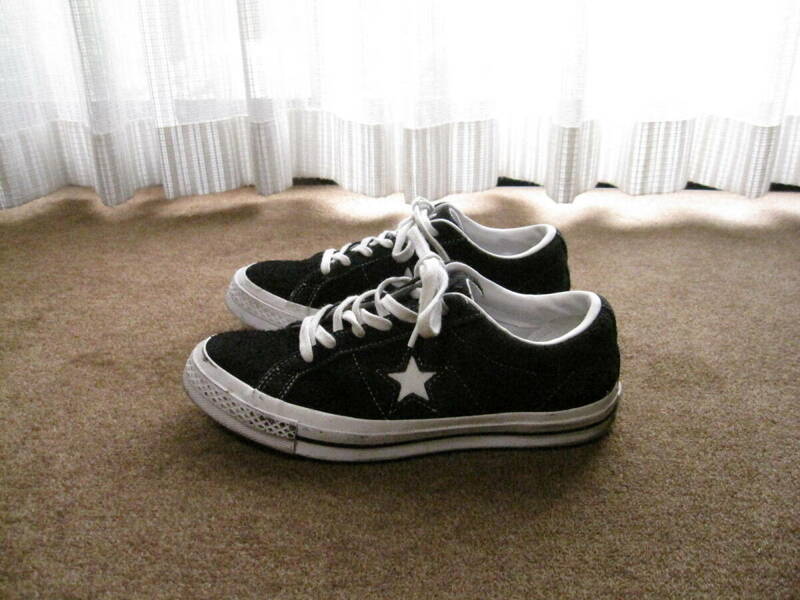 CONVERSE コンバース スエード ALL STAR ワンスター スニーカー ブラック/ホワイト 25cm USED