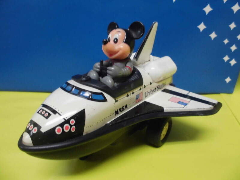 当時物　ブリキ　ミッキーマウス　宇宙船　NASA　United States　ディズニー　マスダヤ　日本製