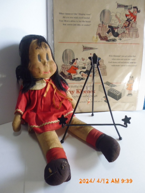 リトル　ルル　LIttle Lulu 1940年代の骨董人形　Rag Doll、1950年代広告誌、1970年代ネックレース 超貴重品