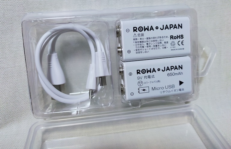 即決★新品★006P型 9V USB充電式 リチウム電池 2個セット 650mAh ロワジャパン ROWA 乾電池