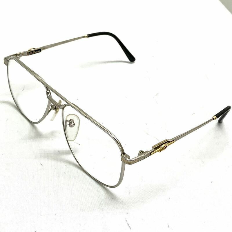 中古 S.T.Dupont エステーデュポン TITEX-Ⅱ 眼鏡フレーム DP2601T 57□15 140 メガネ メンズ チタン製 K18 Dロゴ入りテンプル 148175