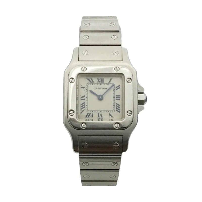 送料無料 中古 カルティエ 時計 Cartier サントスガルベ SM クォーツ レディース 腕時計 147941