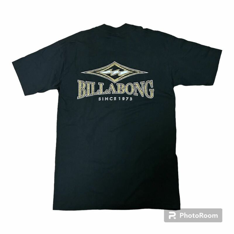 美品 90s USA製 old BILLABONG ロゴ Tシャツ L ブラック