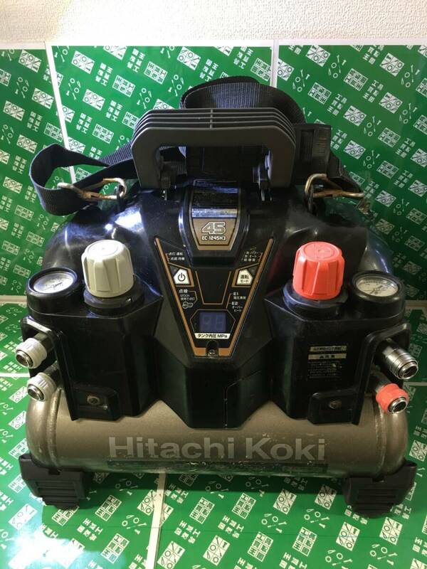 【中古品】★HiKOKI 釘打機用エアコンプレッサ タンク容量8L タンク内圧45気圧 高圧/一般圧 EC1245H3(TN)/IT2MIQ6TMH30