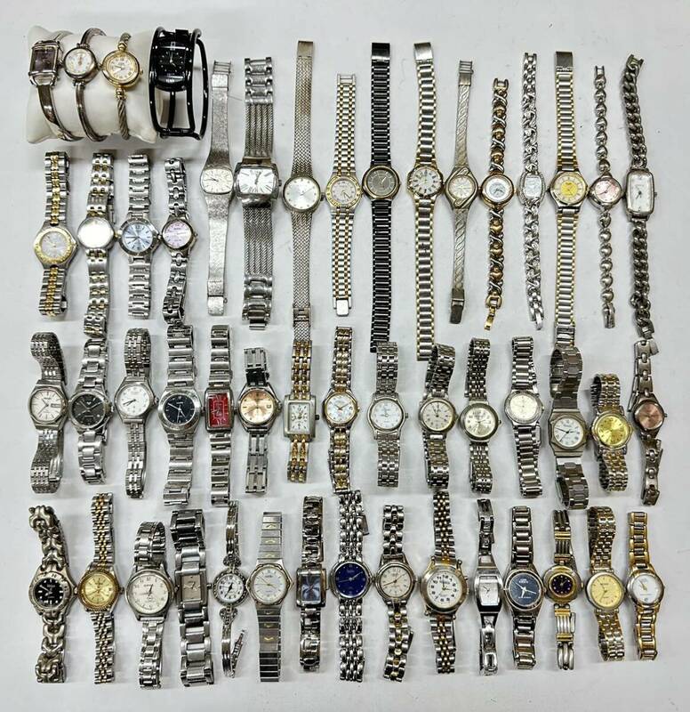 腕時計 レディースステンレス 50点 個 セット 大量 SEIKO CITIZEN ELGIN WALTHAM 等 まとめ売り ジャンク品 おまとめ クォーツ H141