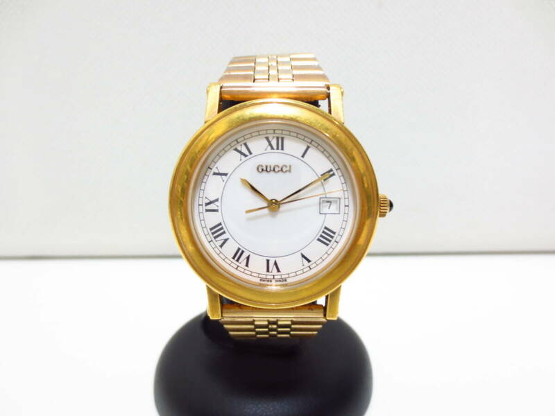 19473 ブランド祭 時計祭 グッチ クオーツ デイト 7200M 腕時計 不働品 使用品 自宅保管品 ベルト社外