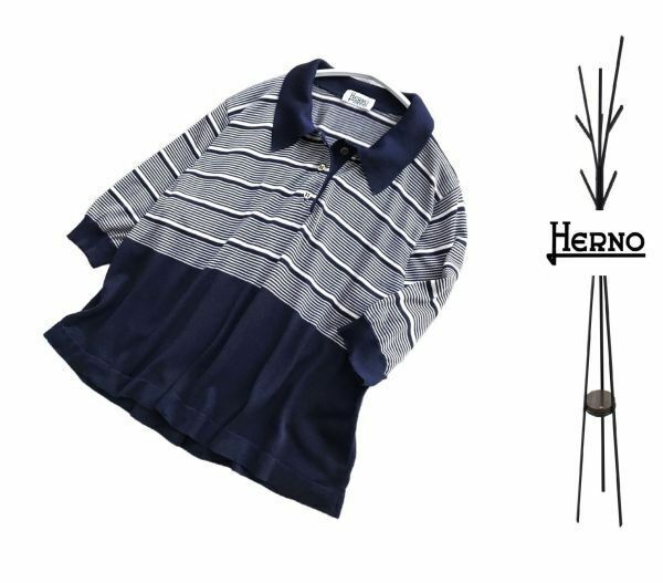 ヘルノ　HERNO 　シルク100%　イタリア製　 ５分袖　カットソー　ポロシャツ